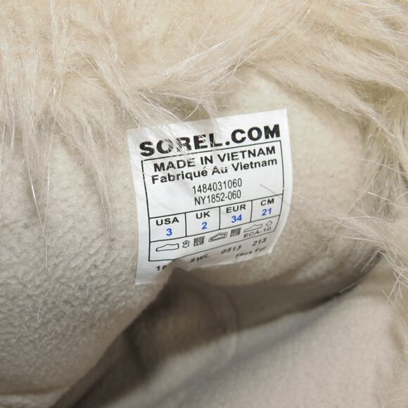 Sorel Gray Faux Fur Trim Girls Lace Up Winter Tofino Boots - Picture 7 of 8